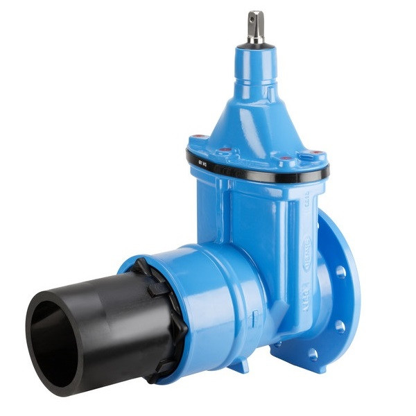 Задвижка HAWLE 4090E2 фланец - ПЭ патрубок DN 150/180 PN 16