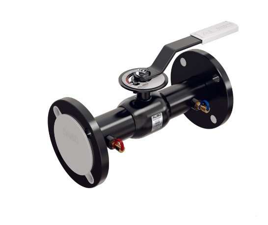 Кран шаровой ALSO КШ.Ф.BV.M.250.25-01 запорно-регулирующий фланцевый с ниппелями для подключения измерительного оборудования Ду 250 Ру 25