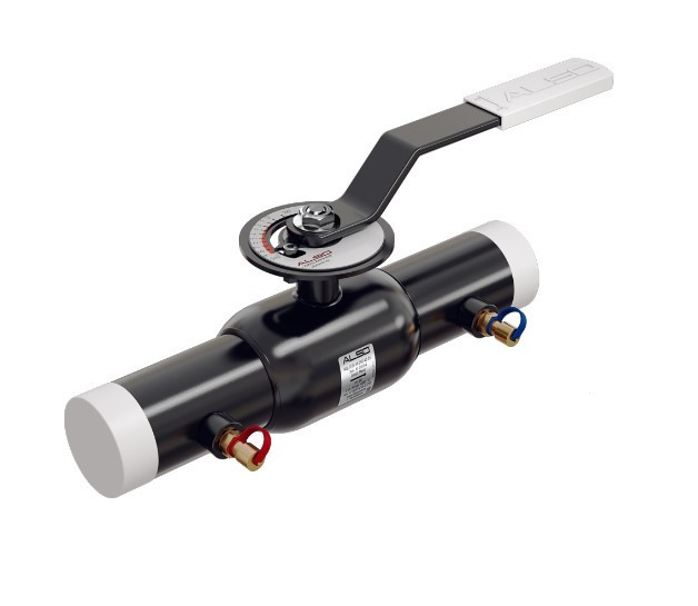 Кран шаровой ALSO КШ.П.BV.М.125.25-01 запорно-регулирующий под приварку с ниппелями для подключения измерительного оборудования Ду 125 Ру 25