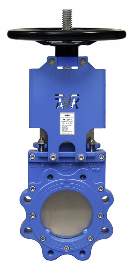 Задвижка ножевая шиберная AVK 702/20 с выдвижным штоком и маховиком DN 125 PN 10